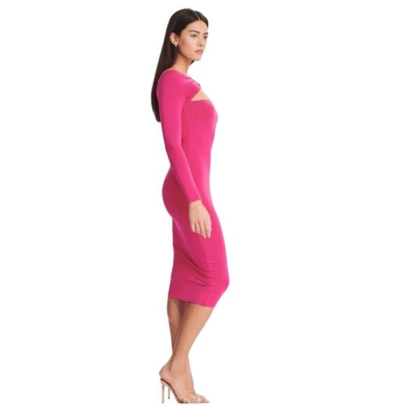 Ser.O.Ya Womens Pink Irene Twist Front Jersey Stretch Bodycon Midi Dress XS NWT - Picture 6 of 10